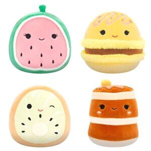 Squishmallows 5" Food 4 Pak Plush Jazwares Kachina Rayen Visconti Watermelon NIB